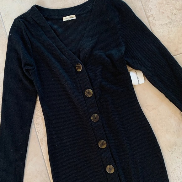 NWT Heart & Hips button blk sweater dress cardigan - Picture 7 of 16